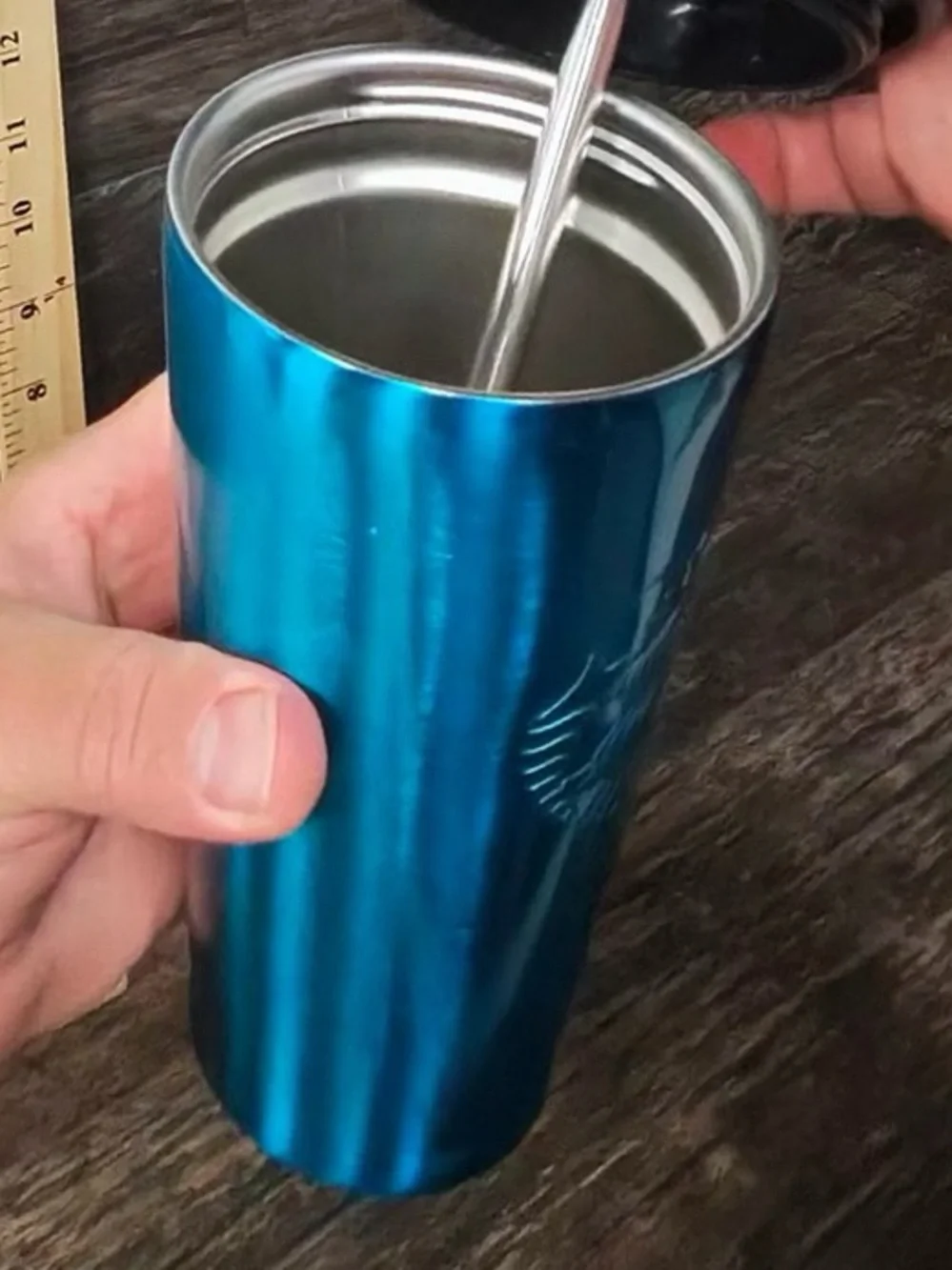 Starbucks Teal Metallic Tumbler with Straw
